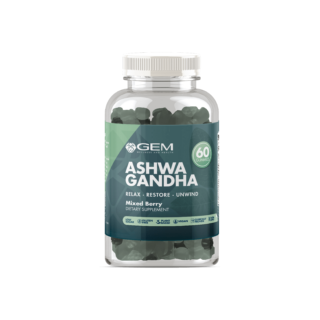 Gem Wellness and Health Ashwagandha Mixed Berry Gummies 60 Count.