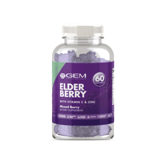 Gem Wellness and Health Elderberry Gummies 150 mg 60 Count.