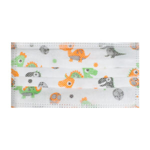 KIDS 3 LAYERS MASK - WHITE DINOS