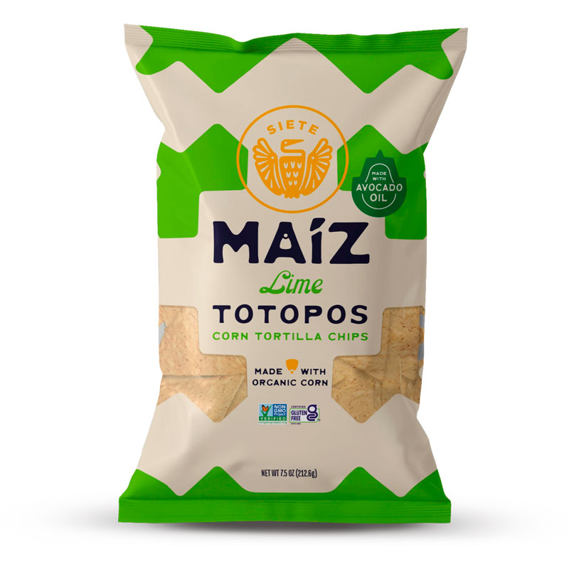 Siete Family Foods Maíz Lime Totopos Corn Tortilla Chips 7.50oz
